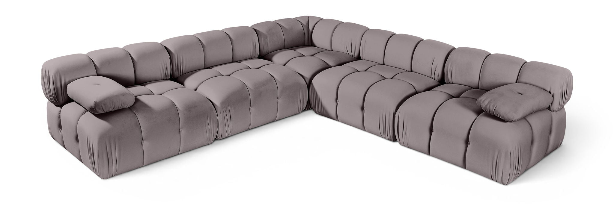 Orin - Velvet Fabric 5 Piece Modular Sectional