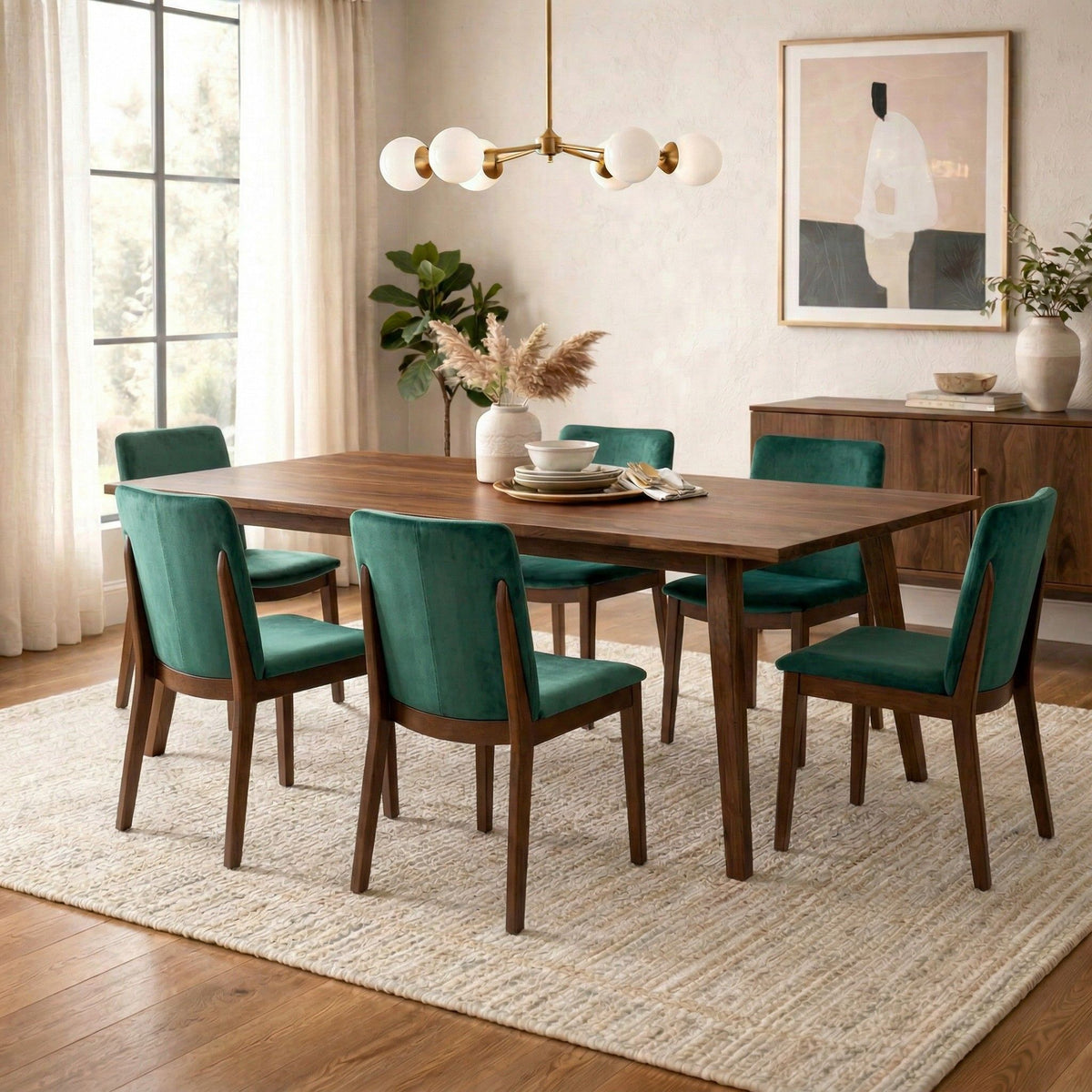 Laura - Mid-Century Modern Solid Wood Dining Chair (Set of 2)