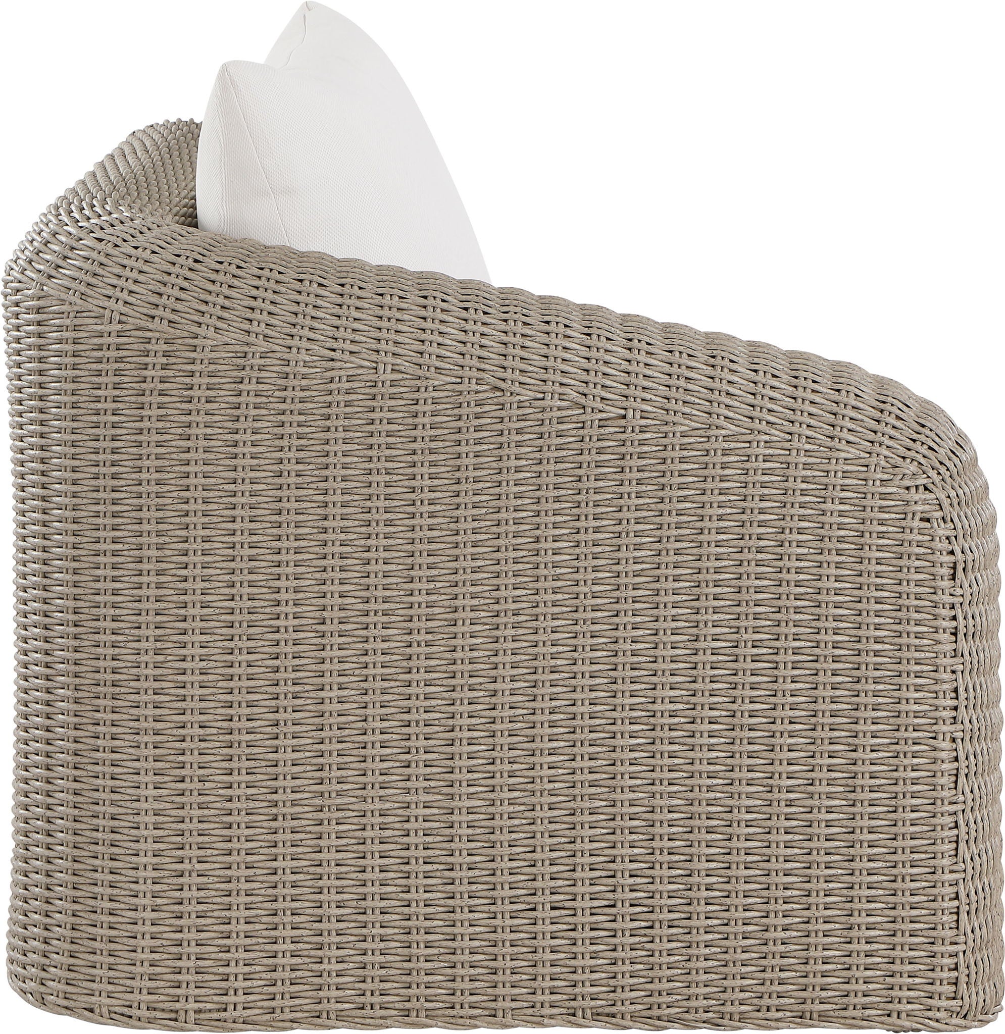 Seacrest - Olefin Water Resistant Fabric And Wicker Outdoor Patio Left Arm Chair