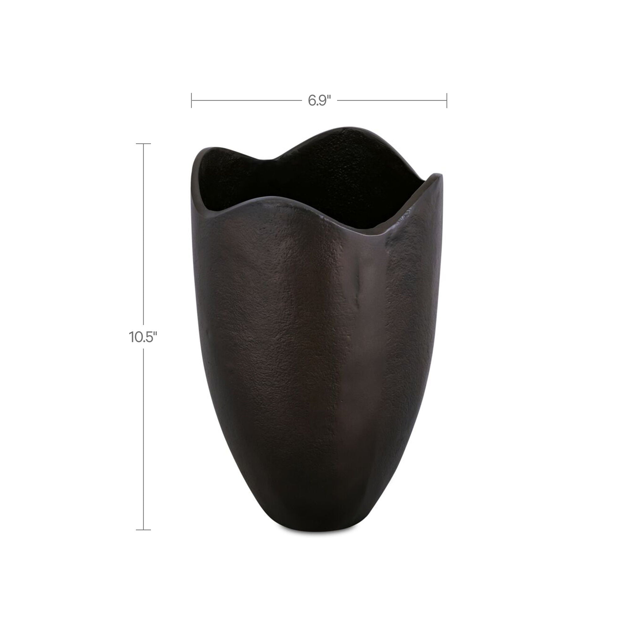 Athena - Cast Aluminum Vase - Blackened Bronze / Brown