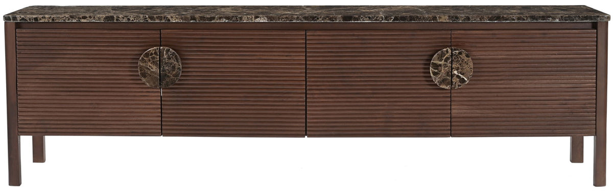 Varenna - 69" Genuine Marble And Acacia Wood Media Console