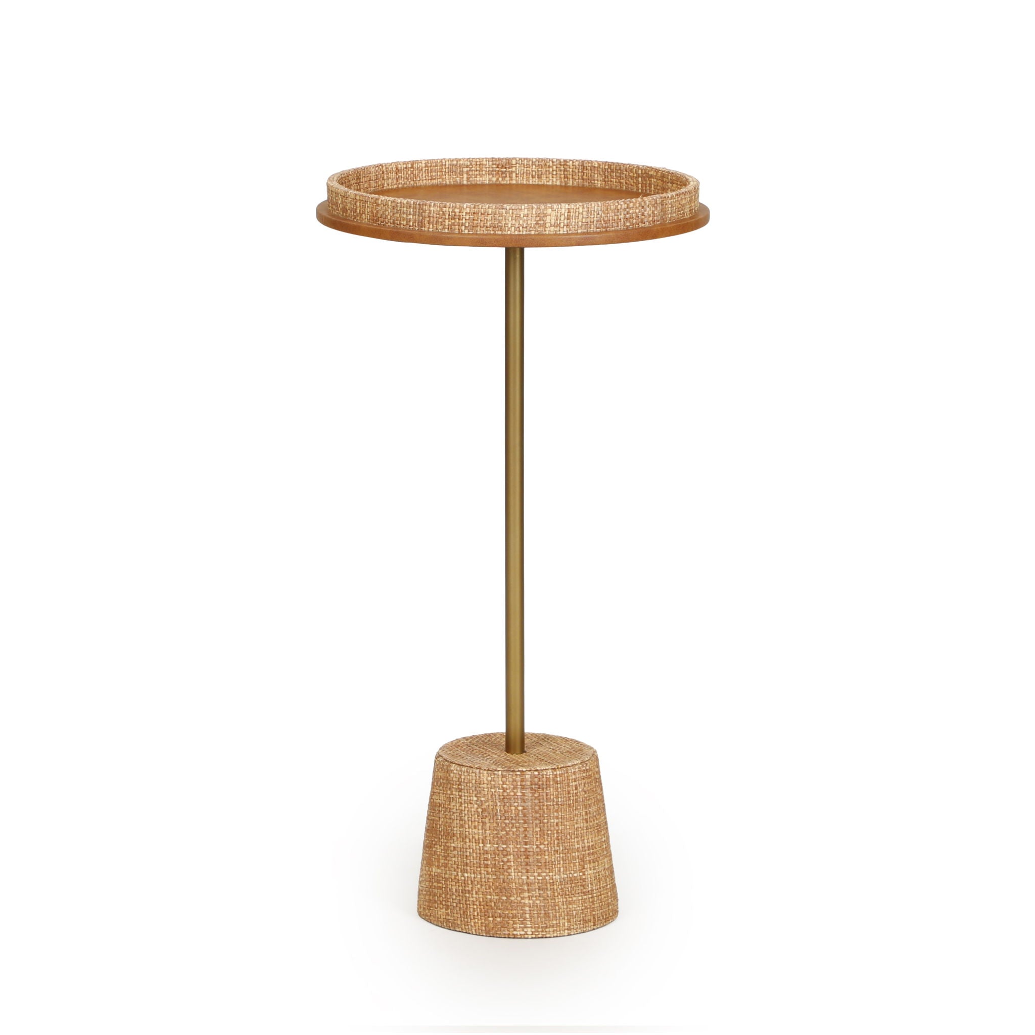 Saddle Raffia Designer Side Table - Natural
