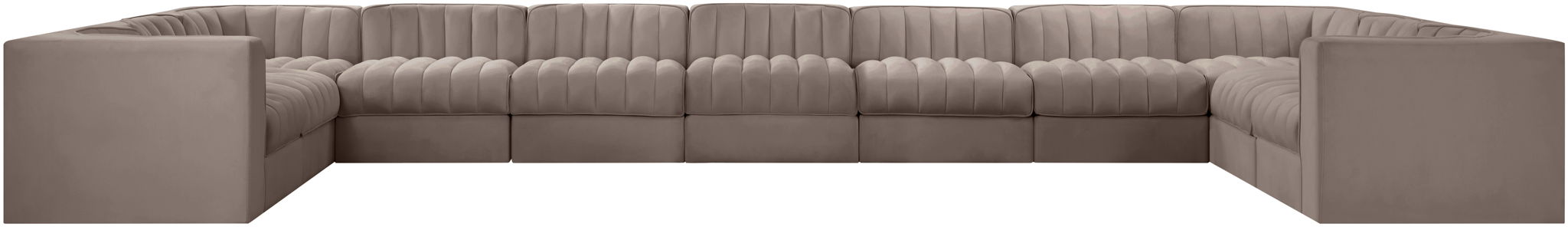 Rummi - Velvet Performance Fabric Upholstered 11 Piece Modular Sectional
