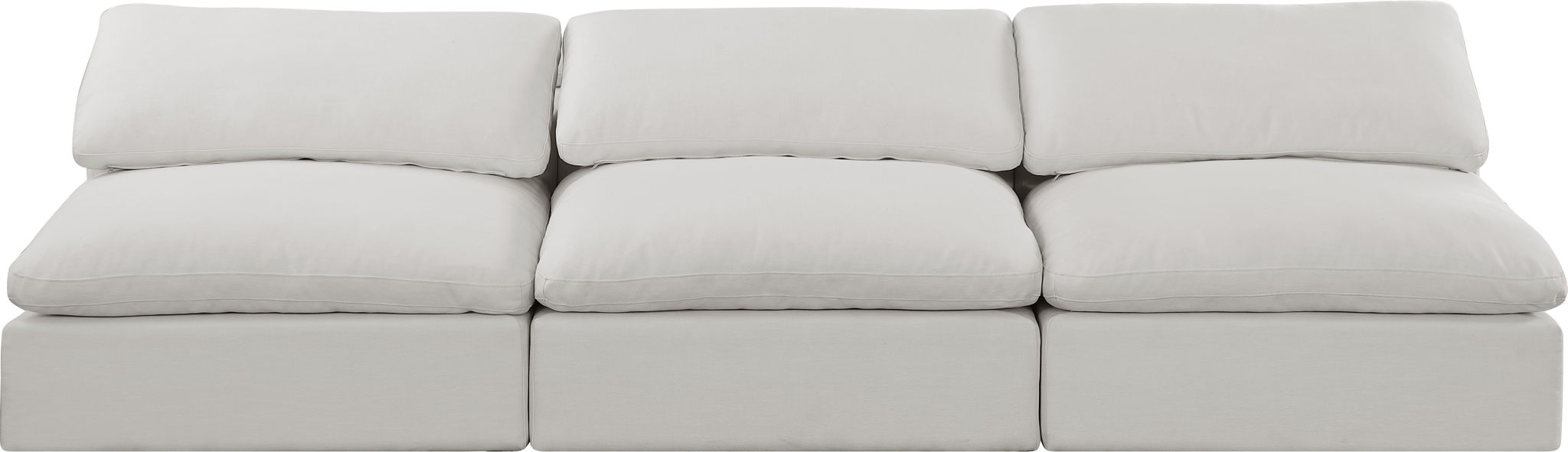 Comfy - Linen Modular Armless Sofa 3 Seats