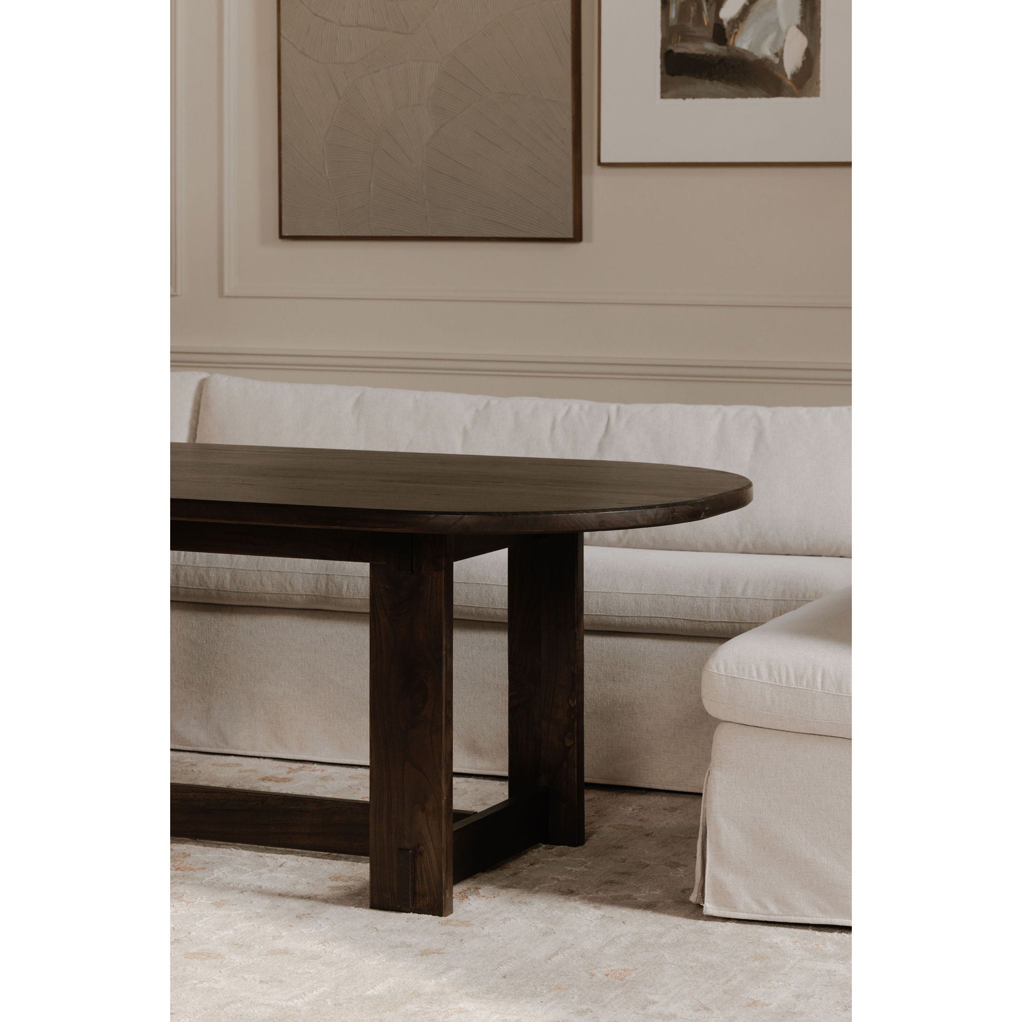 Fable - 6 Piece Slipcover Dining Banquette U-Shape - Beige