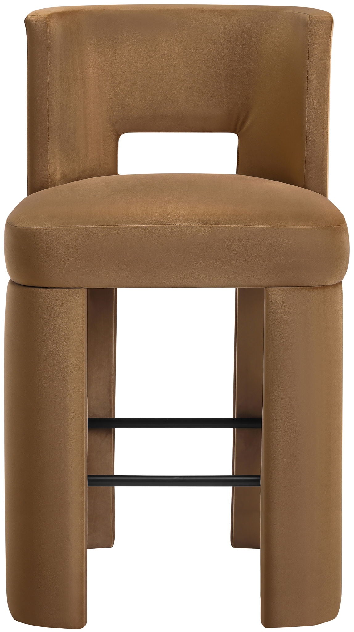 Zuno - Velvet Performance Fabric Upholstered Bar Stool (Set of 2) - Saddle