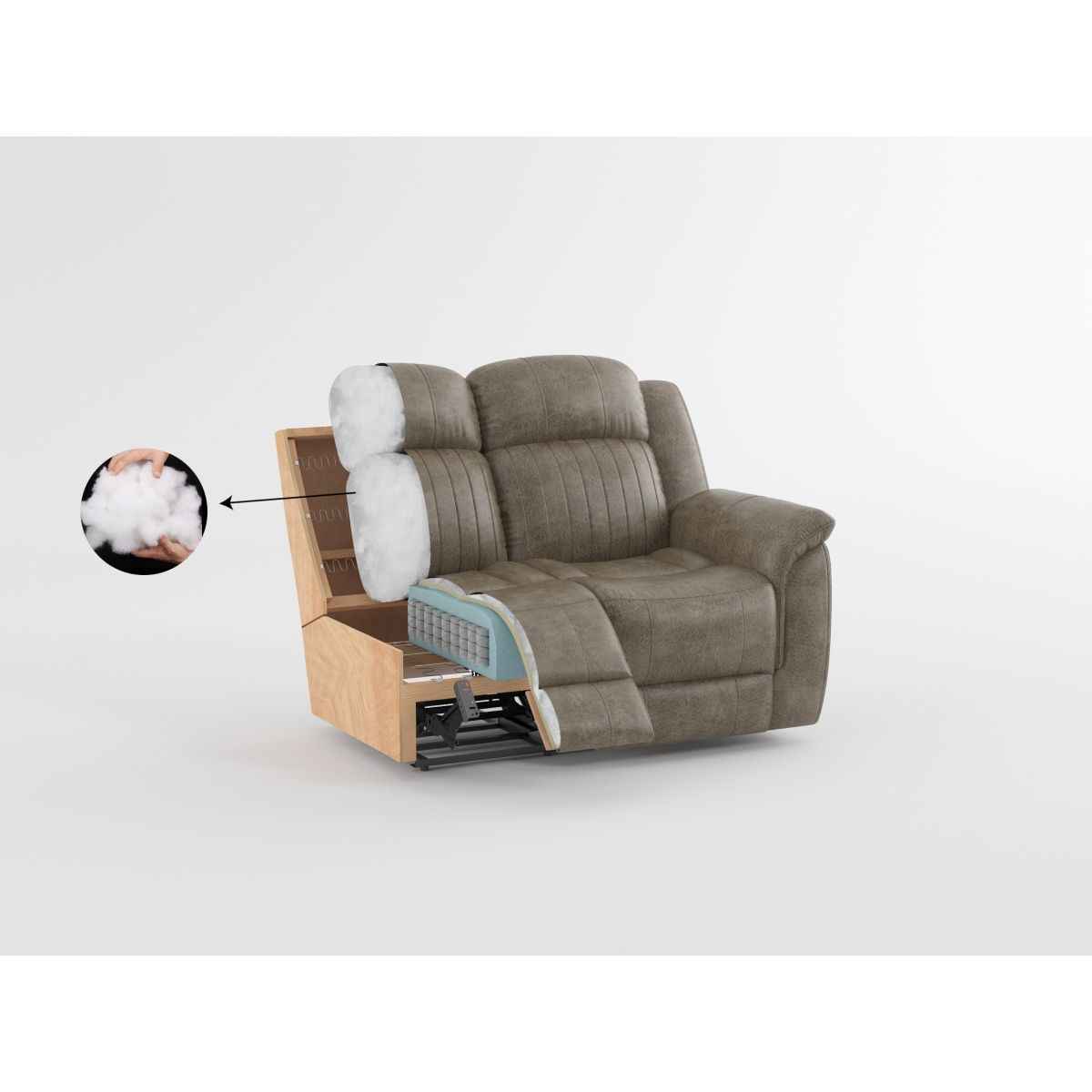 Centeroak - Double Reclining Sofa