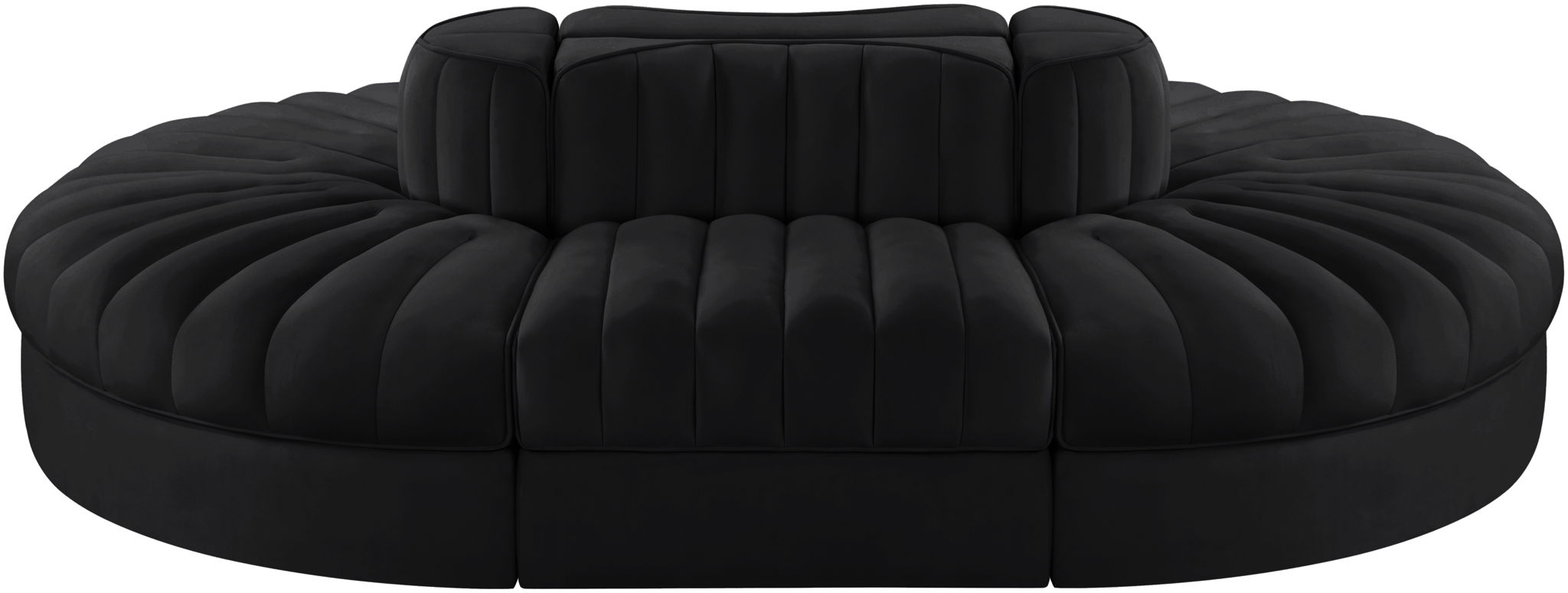 Rummi - Oval Velvet Performance Fabric Upholstered 6 Piece Modular Sectional