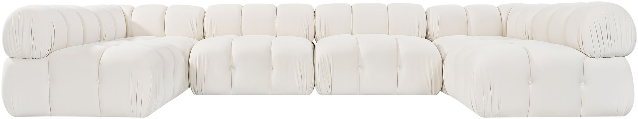 Orin - U-Shaped Velvet 6 Piece Modular Sectional