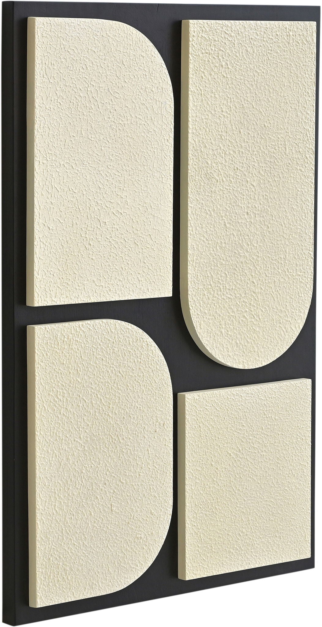 Icon - Mango Wood 4 Piece Wall Art - Black / Natural