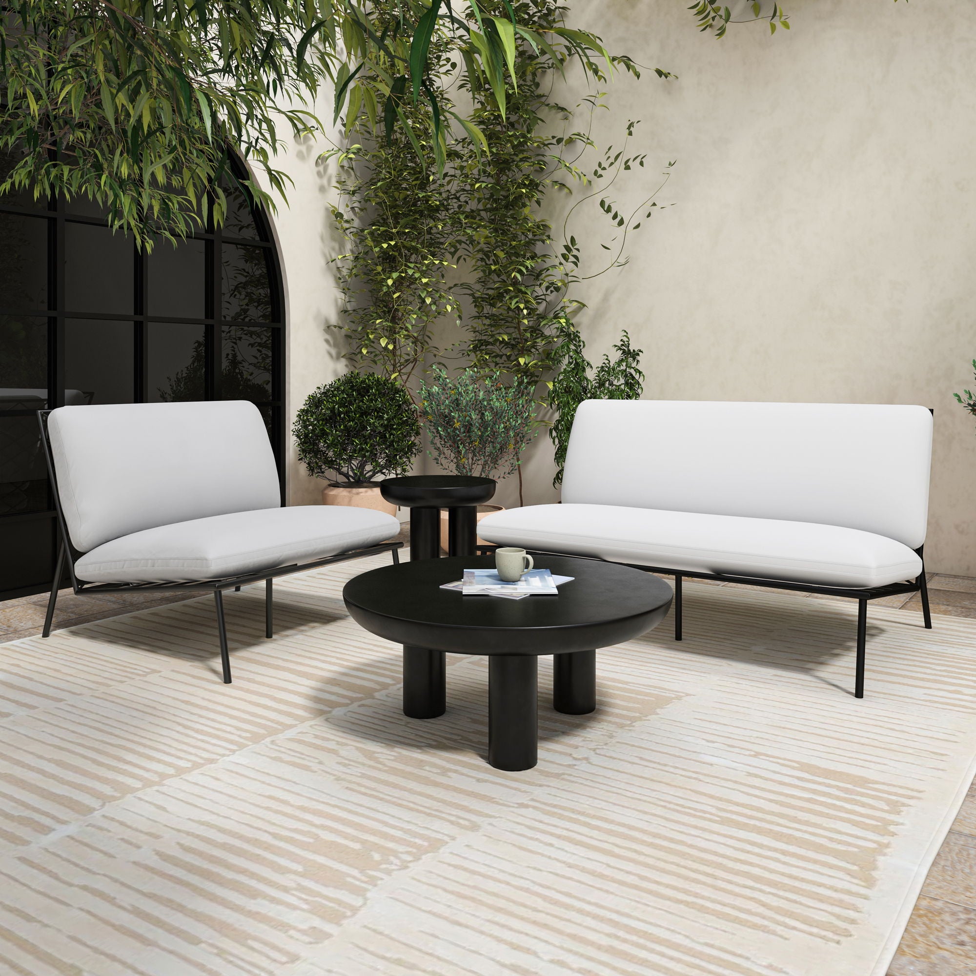 Rocca - Cement Coffee Table - Black