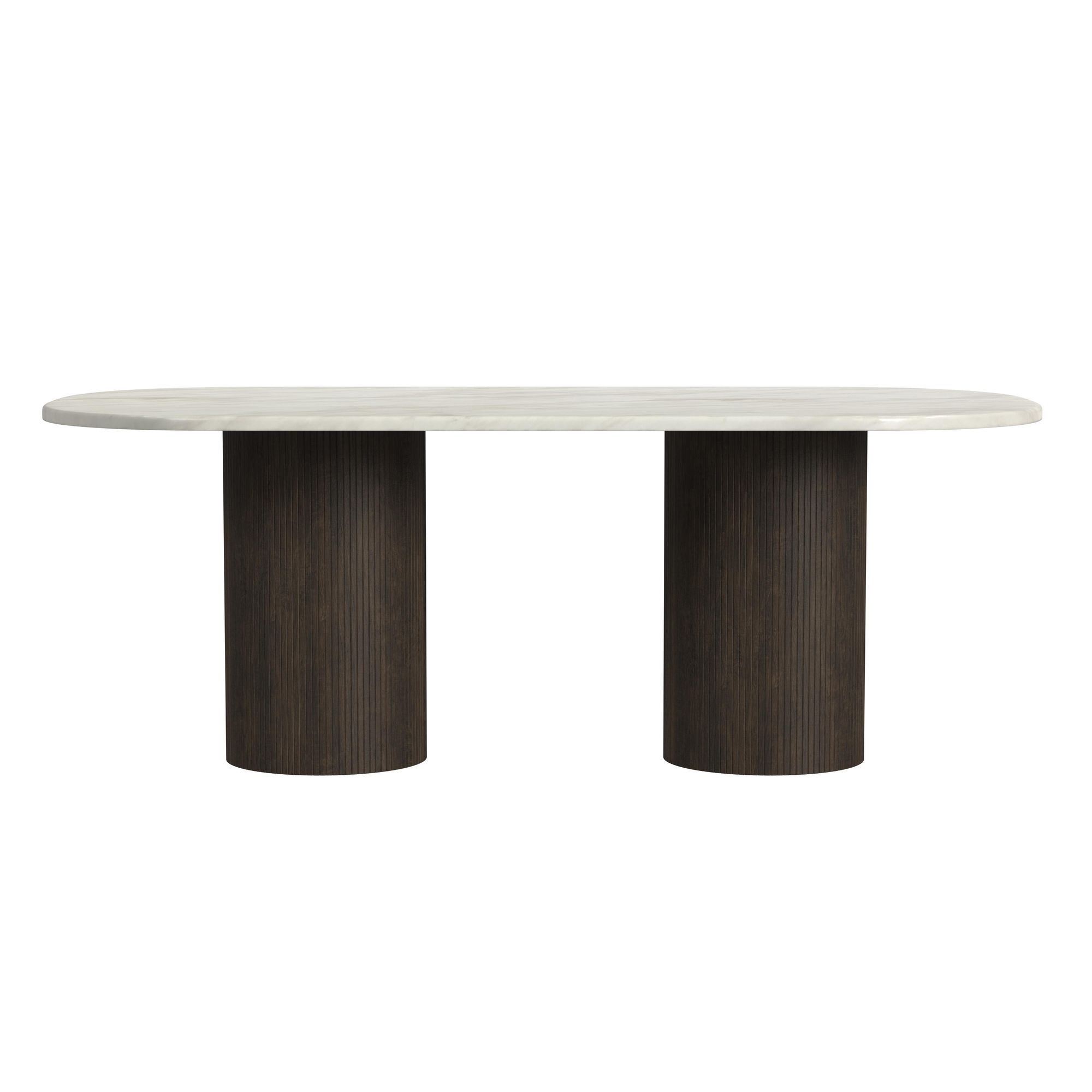 Sylvie - Oval Dining Table With Faux Marble Top