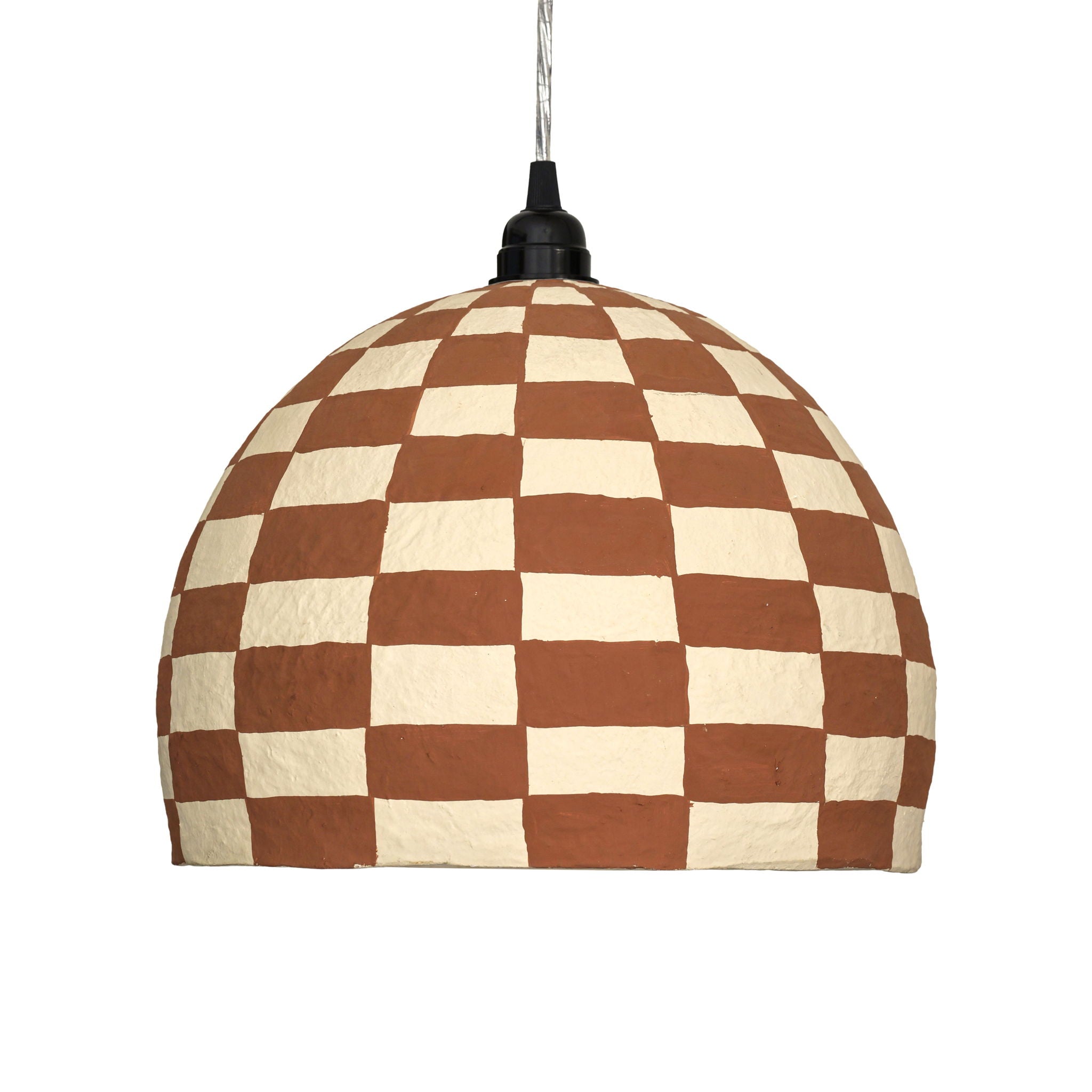 Taurus - Cotton Mache Pendant Lamp - White / Terracotta