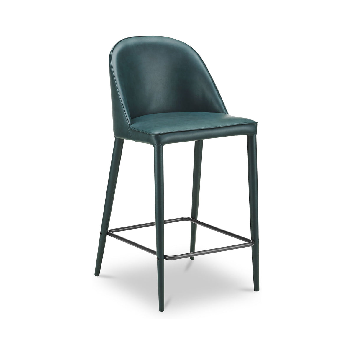 Burton - Counter Stool Vegan Leather - Dark Teal / Blue