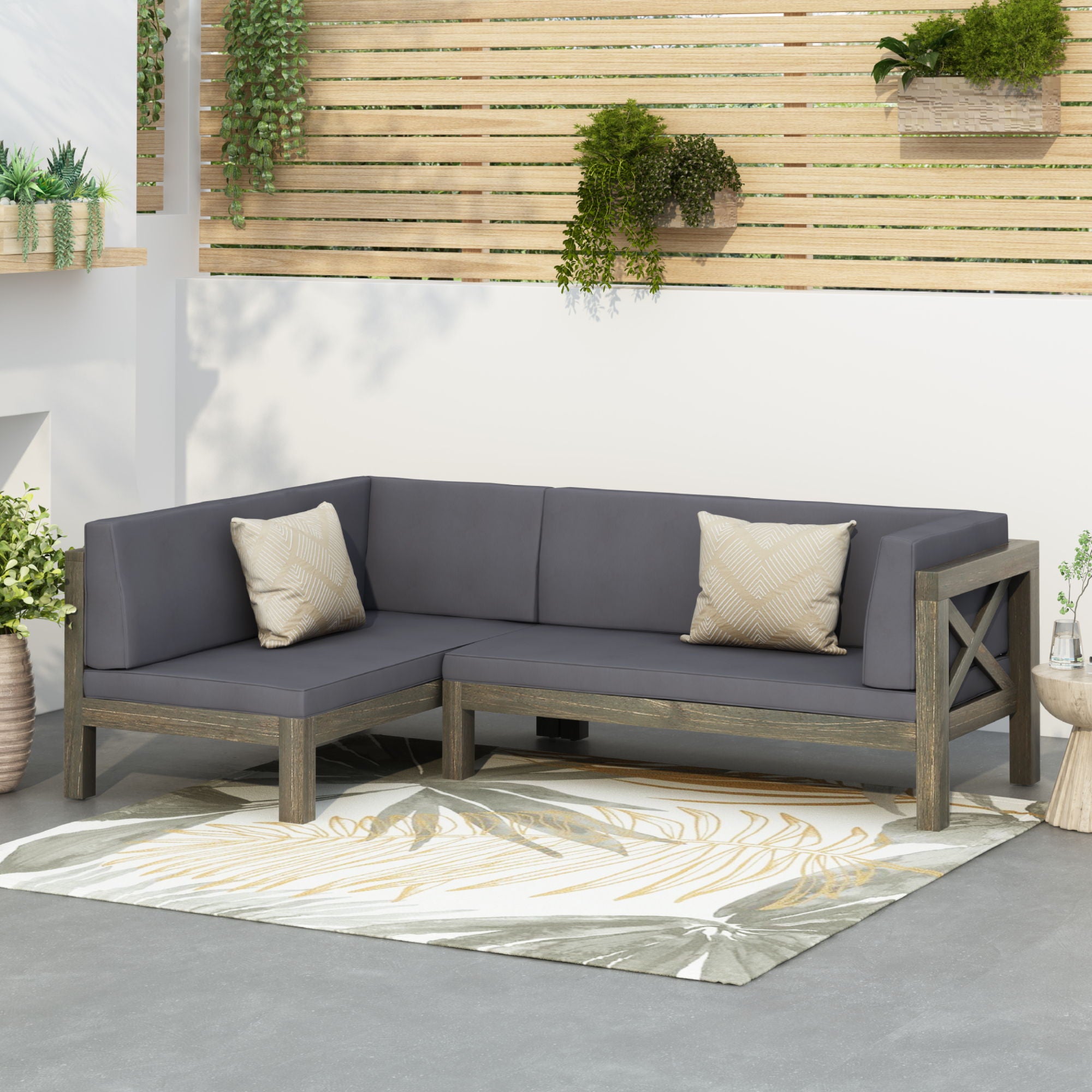 Brava - X Back Corner Bench
