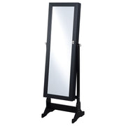 Casey - Jewelry Cheval Mirror With Storage - Black