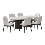 Sylvie - 7 Piece Standard Height Dining Set (Oval Table And Six Chairs) - Dark Brown