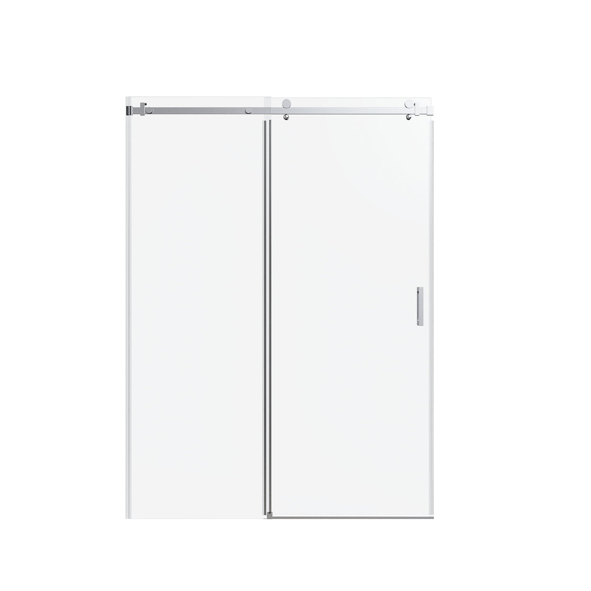 Frameless Single Sliding Shower Doors With Reversible Installation, 5 / 16" Tempered Glass - Chrome