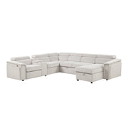 Harvey - Power Recliner Sectional Sleeper - Beige