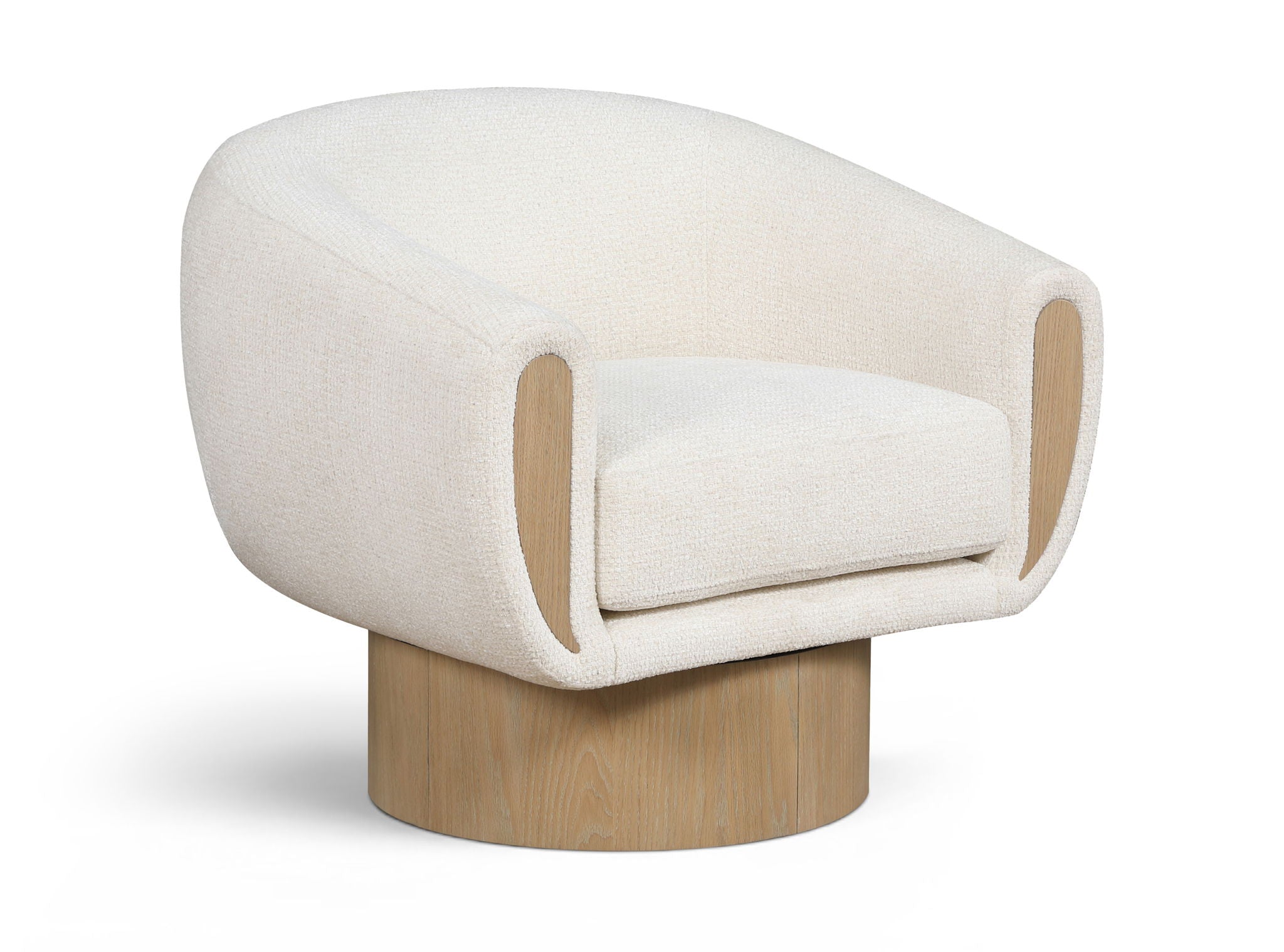 Avella - Interwoven Fabric Swivel Accent Chair - Light Brown Base