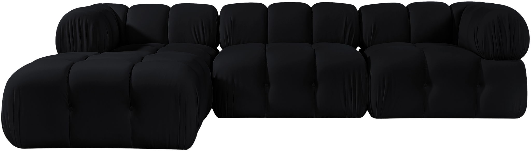 Orin - Velvet 4 Piece Modular Sectional With Chaise