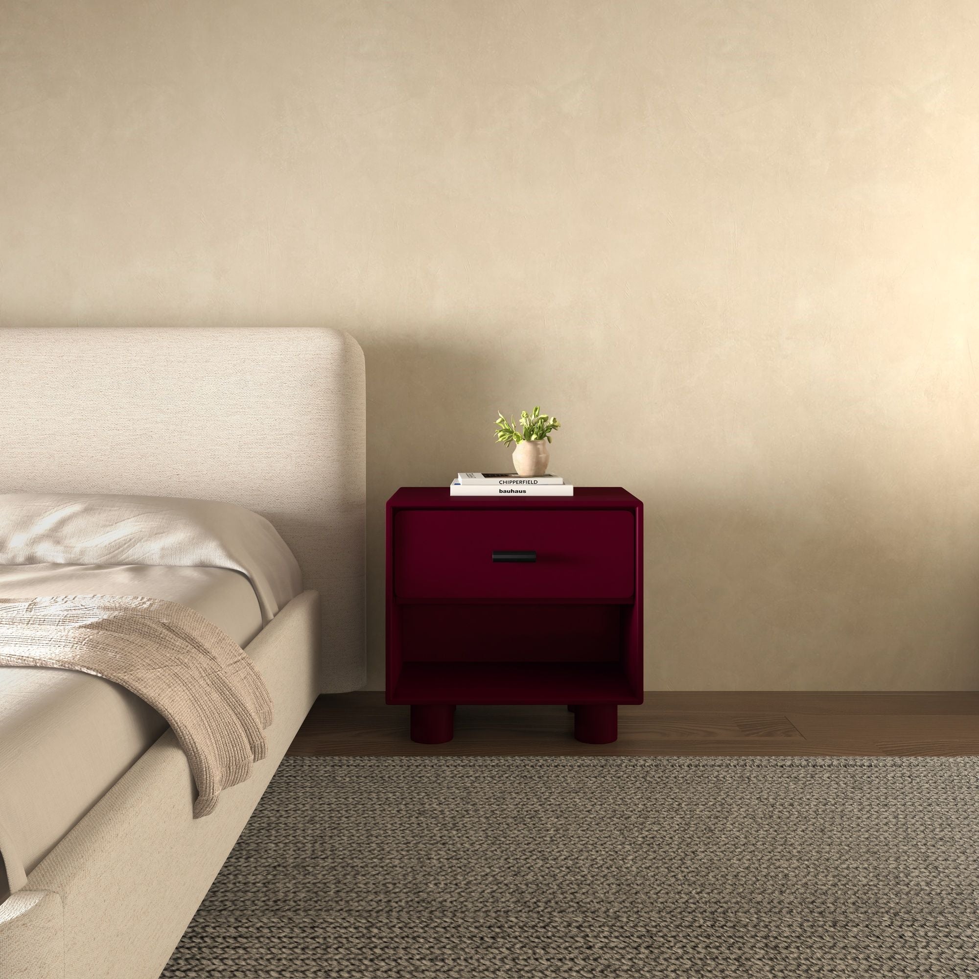 Jolene - Accent Nightstand - Deep Red