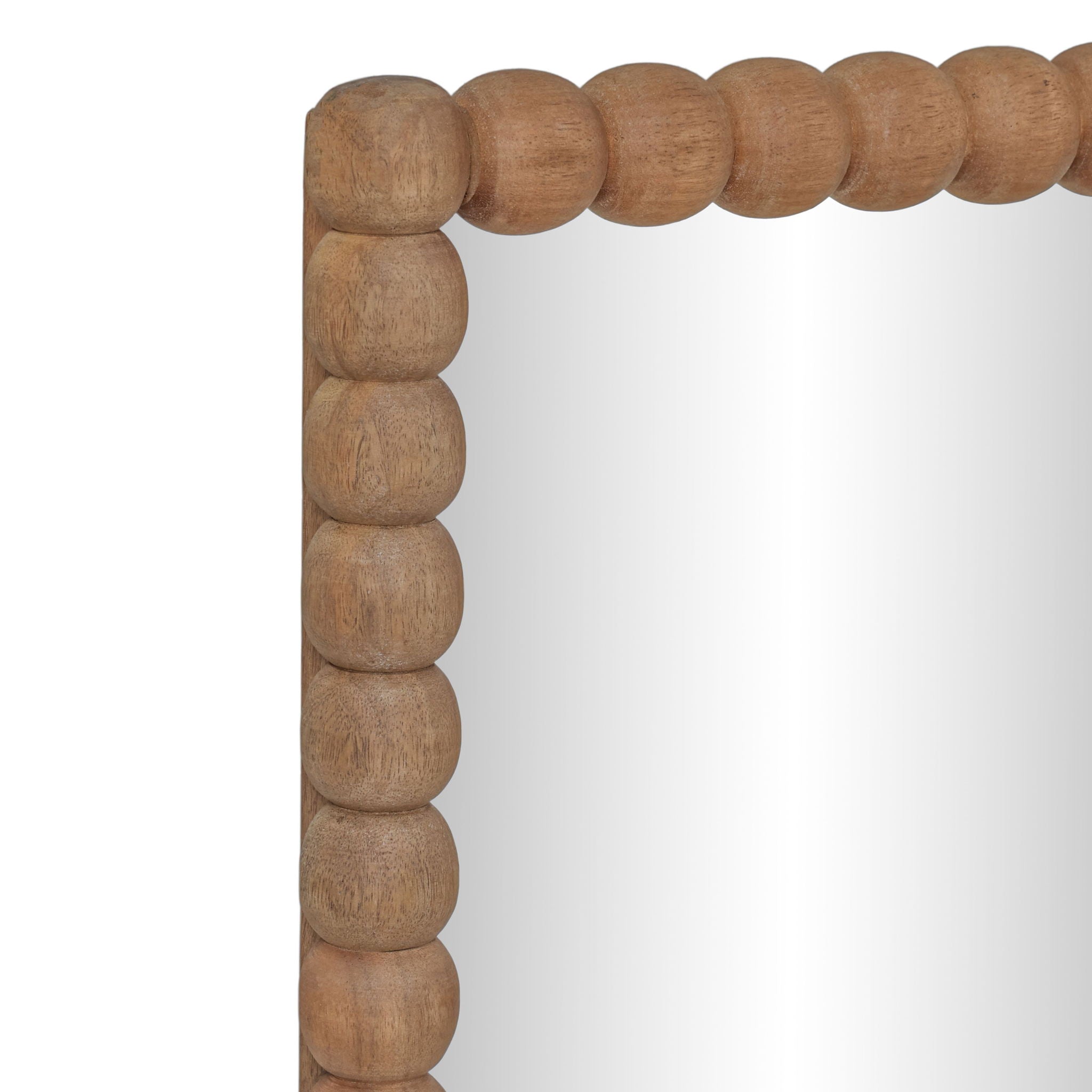 Cheyanne - 29" x 44" Carved Solid Wood Rectangular Wall Mirror - Natural
