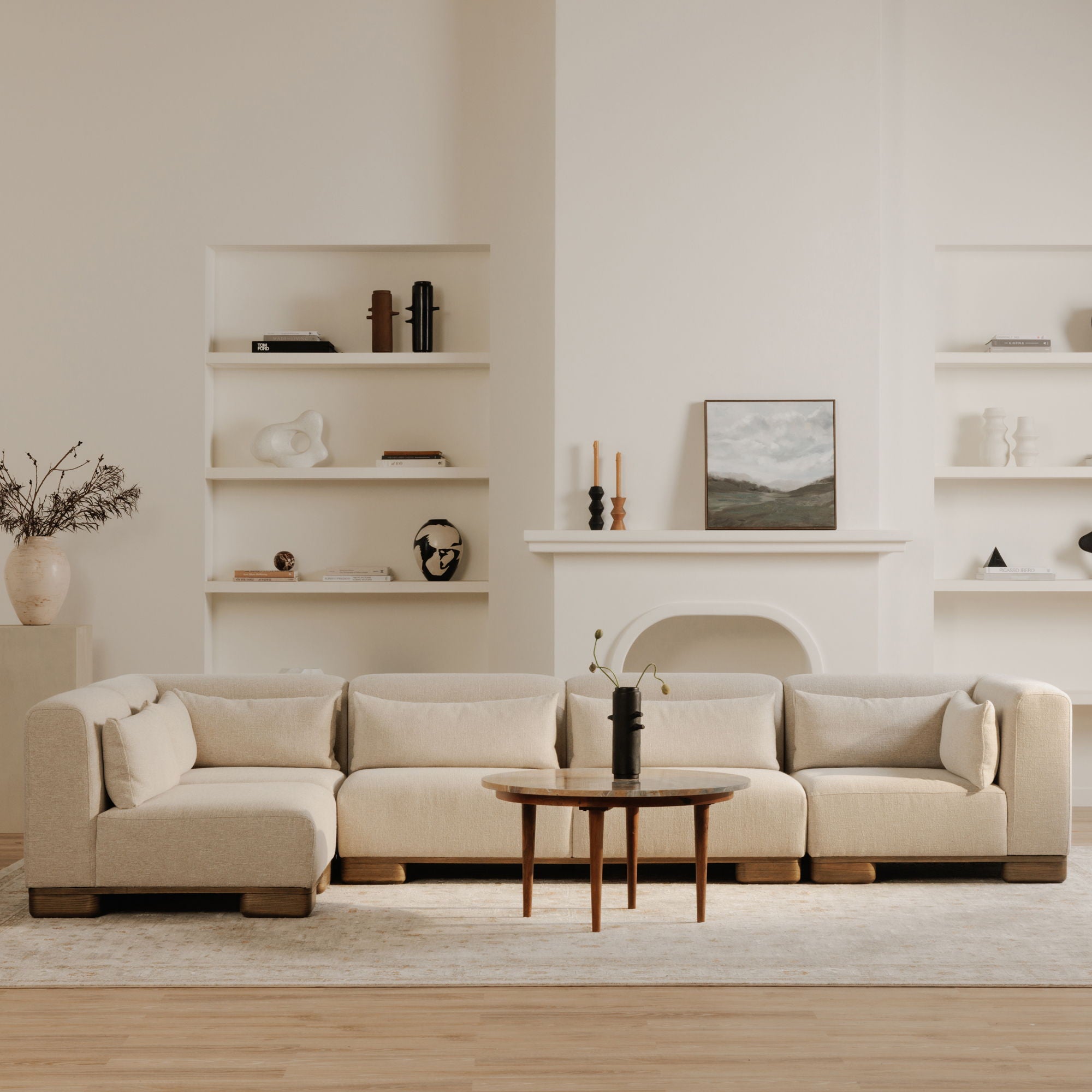 June - U Shaped Modular Sectional - Oatmeal