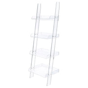 Cimarron - Ladder Bookcase With 4 Shelves - Clear