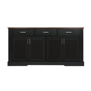 Fluted Sideboard Buffet Cabinet With 4 Doors And 3 Drawers