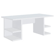 Hannah - 4 Shelf Writing Desk With Open Shelving - White