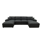 Sectional Sofa With 2 Ottomans And Toss Pillows