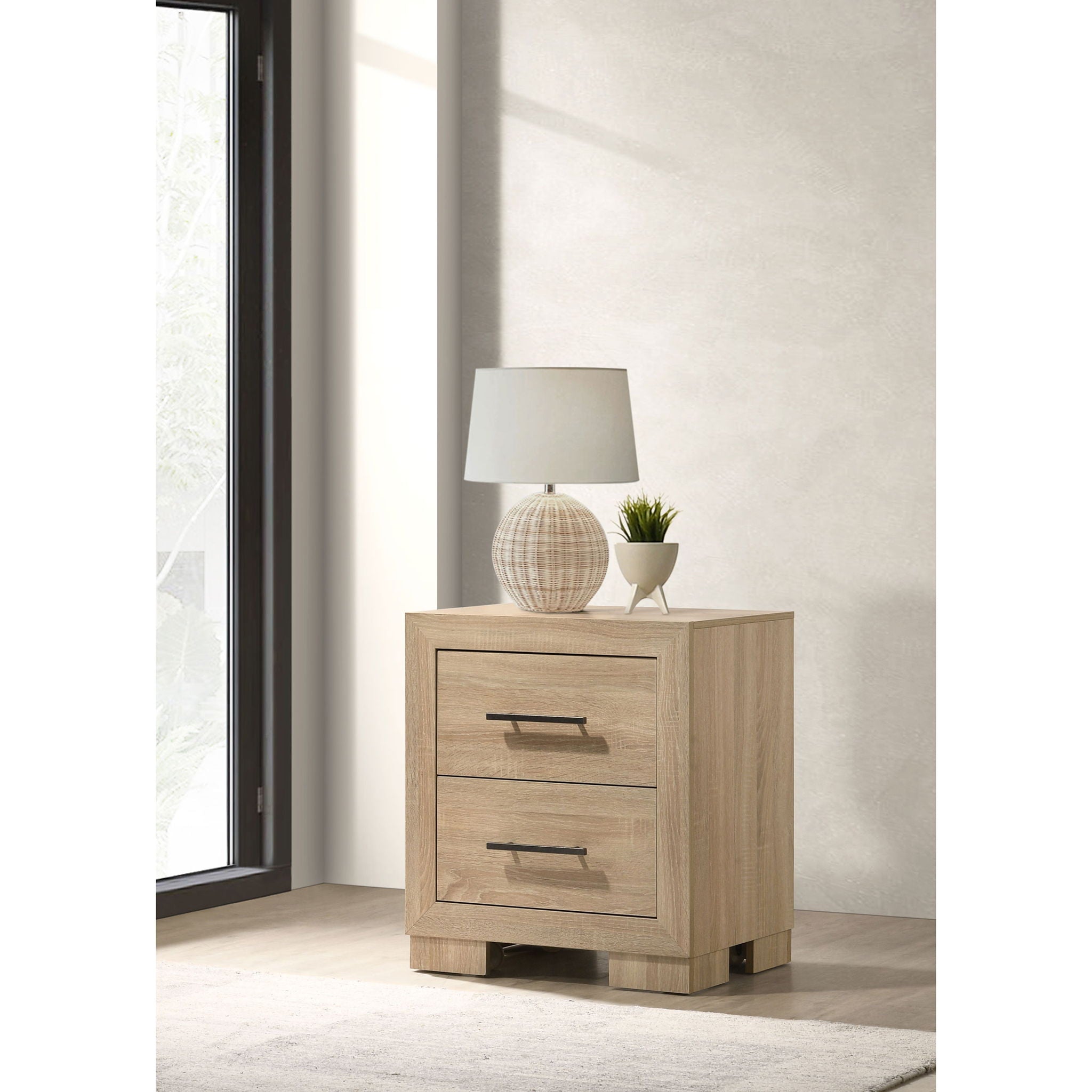 Merritt - 2 Drawer Nightstand - Light Oak