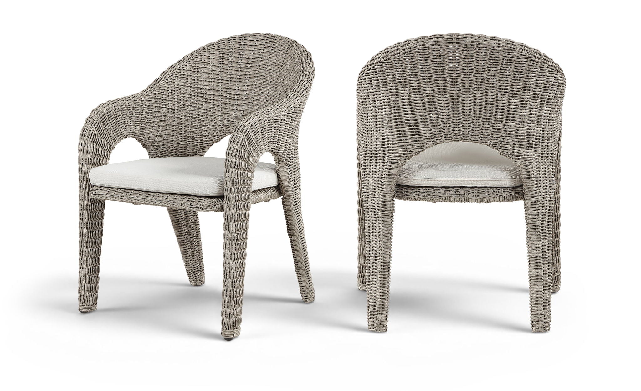 Seacrest - Olefin Water Resistant Fabric And Wicker Outdoor Patio Dining Chair