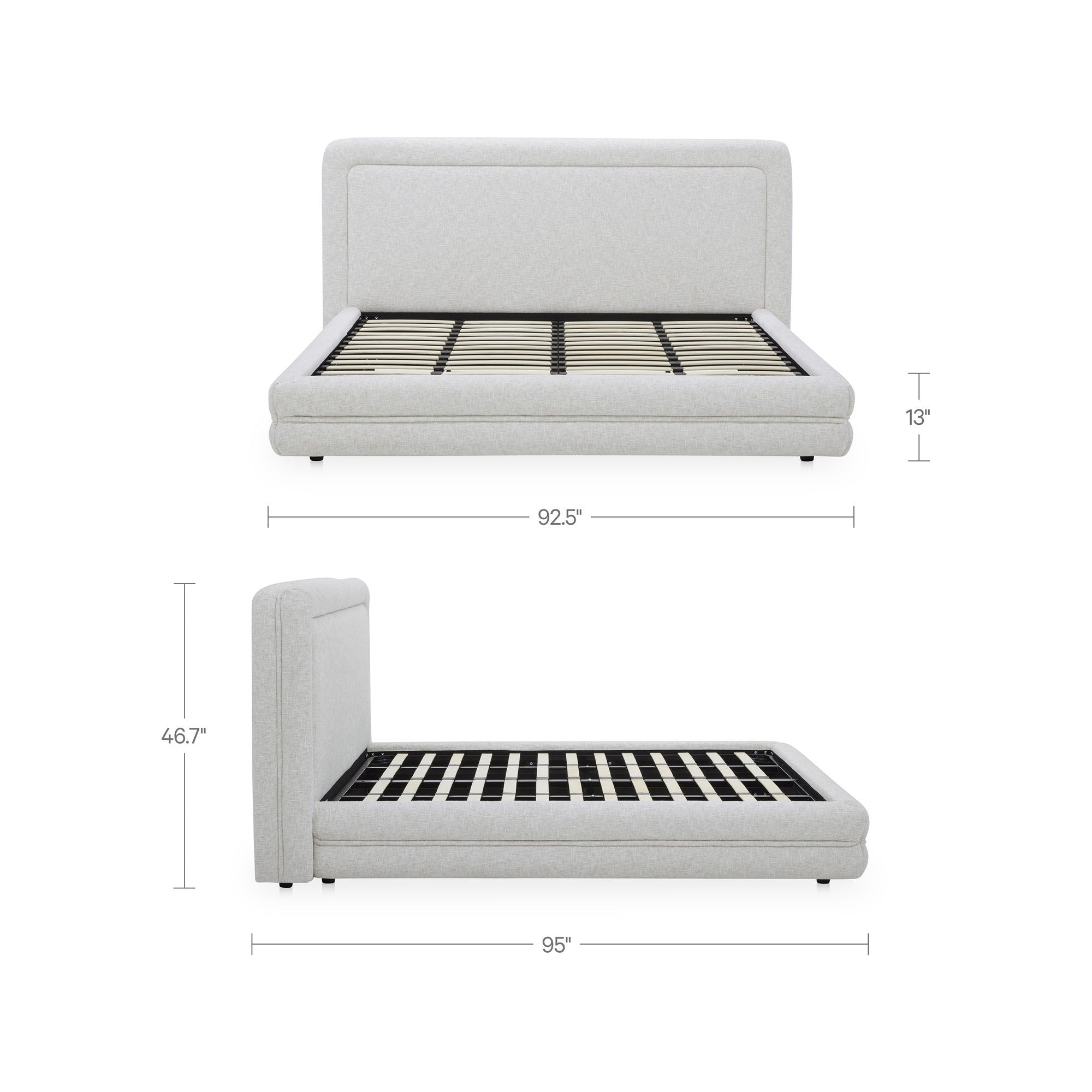 Tory - King Bed Pebble - Pebble