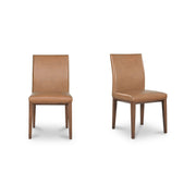 Frankie - Dining Chair Leather (Set of 2) - Tan / Brown