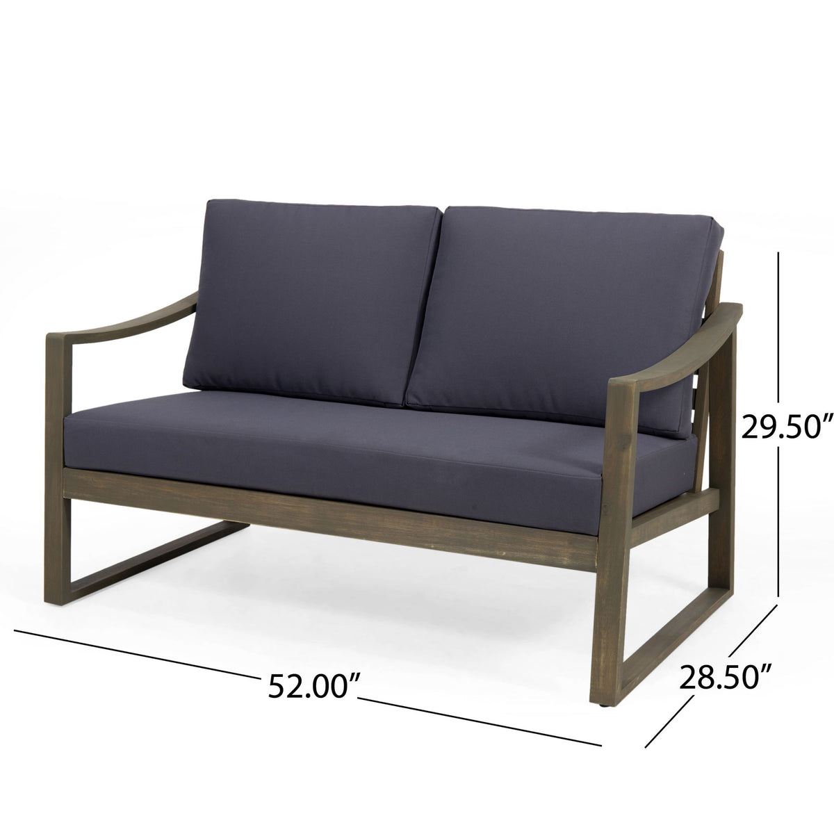 4 Person Outdoor Seating Group With Water Resistant Cushions - Dark Gray