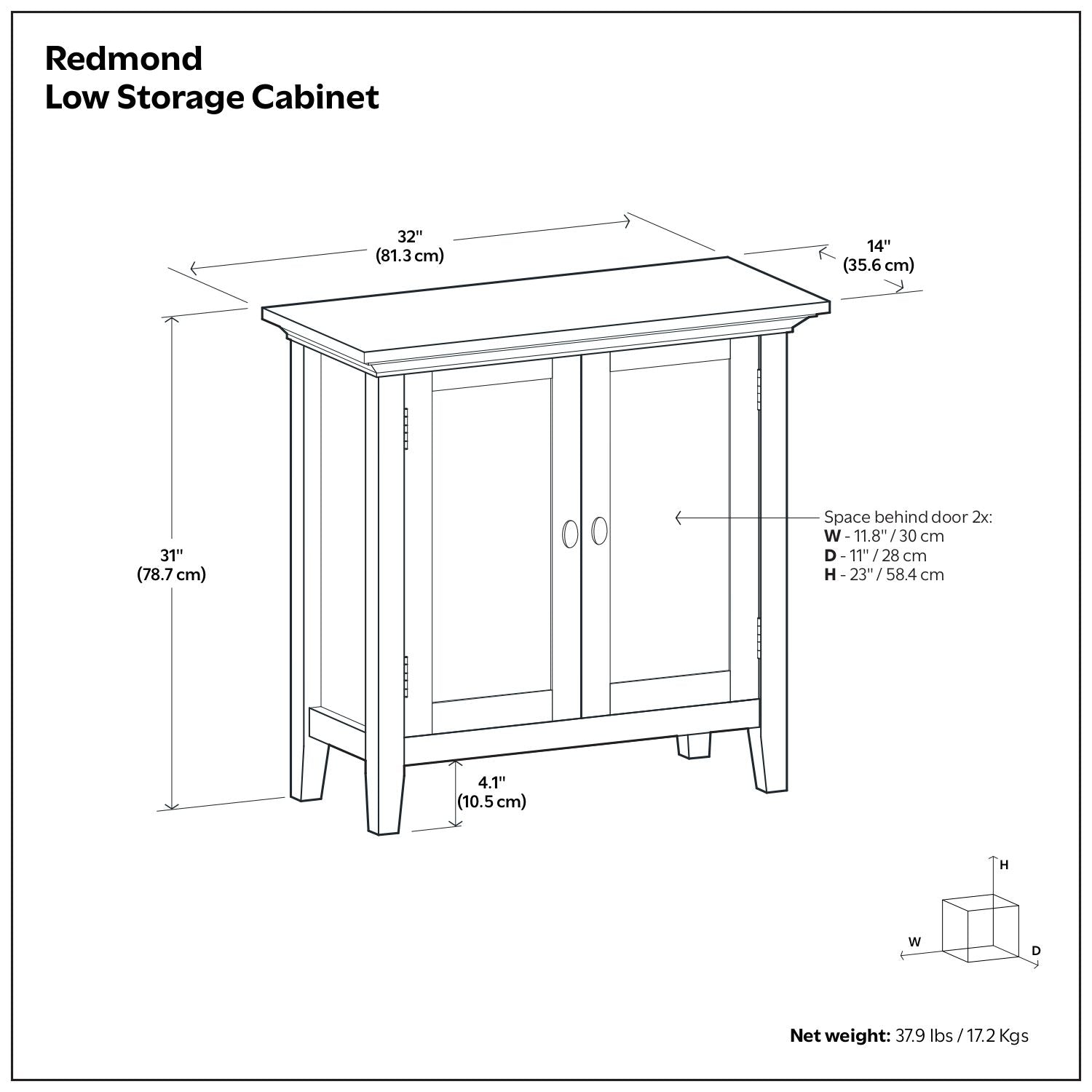 Redmond - Low Storage Cabinet - Hickory Brown