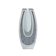 U - Shaped Floor Vase With Shattered Diamond Mirror Surface