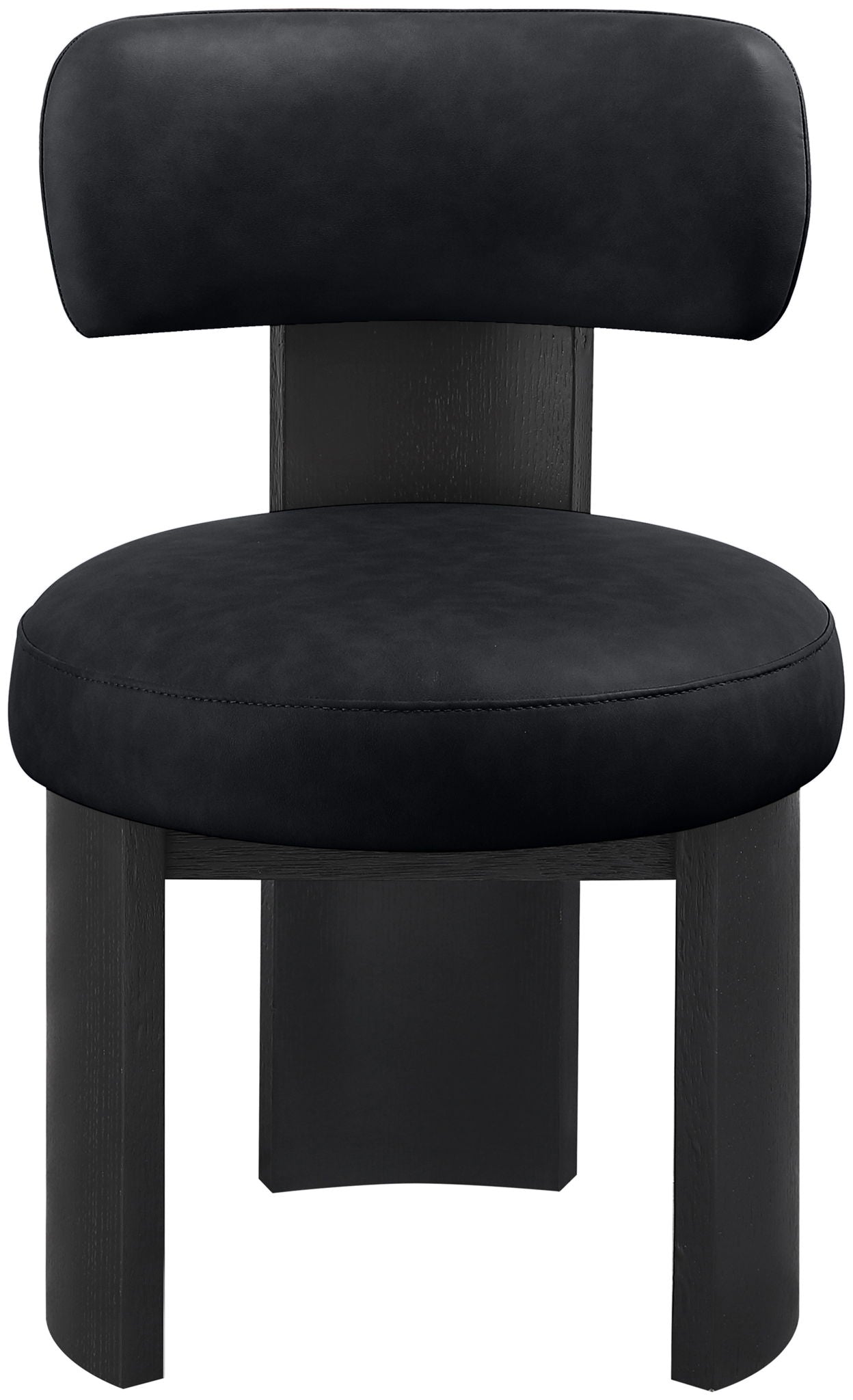 Atelier - Vegan Leather Upholstered Dining Chair (Set of 2) - Black Frame