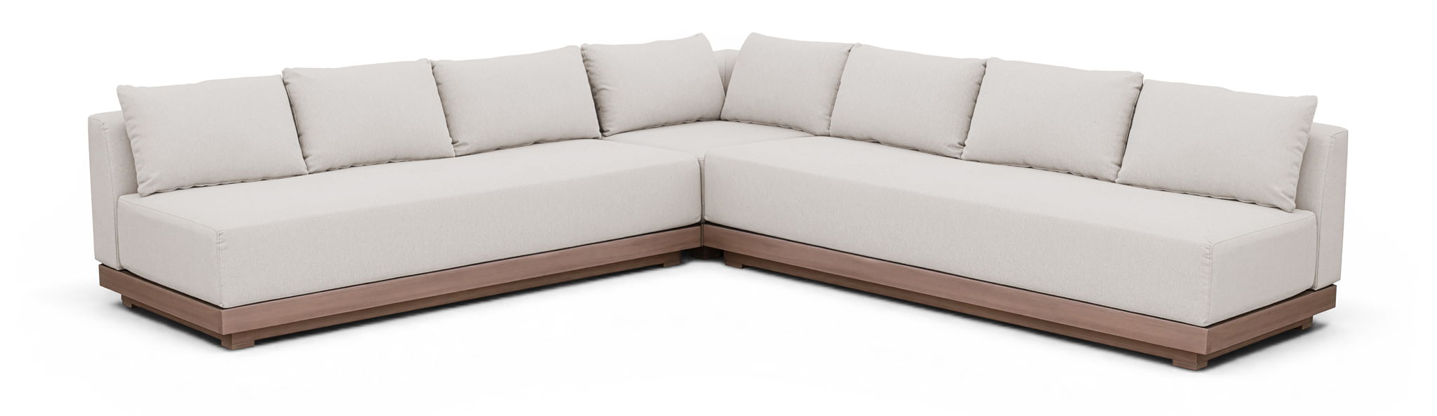 Solace - Olefin Performance Fabric 3 Piece Outdoor Patio Modular Sectional (2 Sofas & Corner Chair)