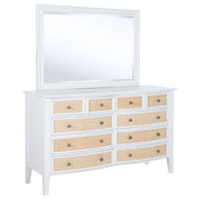 Talia - 10 Drawer Dresser And Mirror Set - White