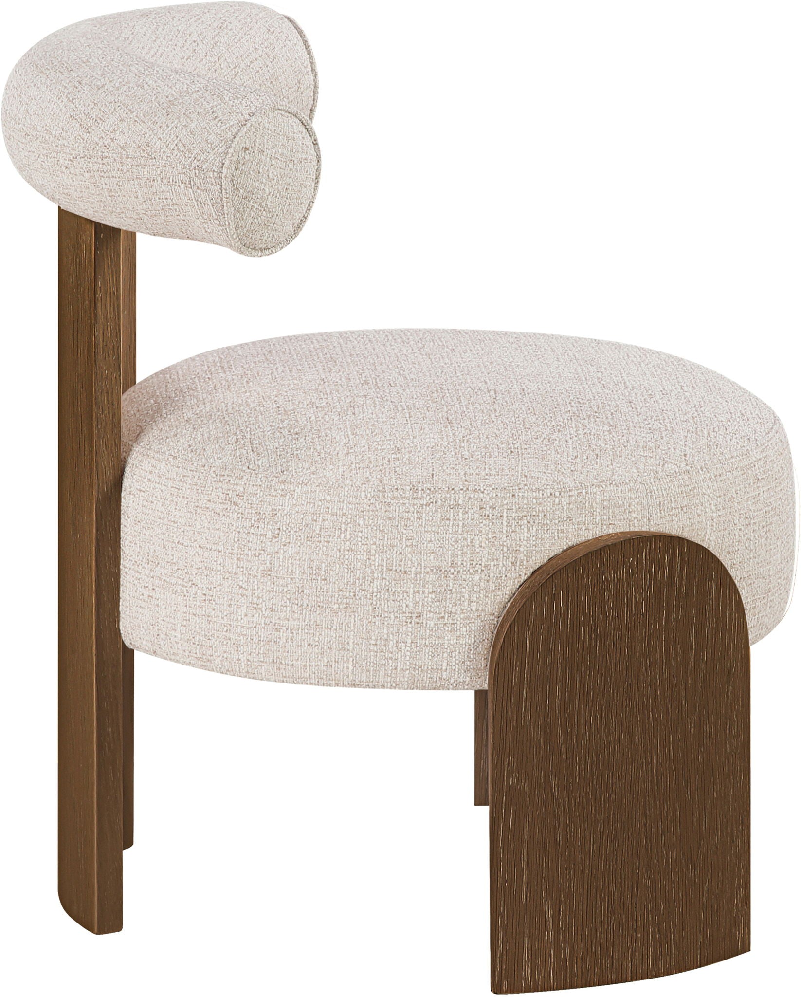 Calder - Linen Textured Fabric Upholstered Accent Chair - Painted Brown Base