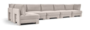 Hammond - Velvet Performance Fabric Upholstered 6 Piece L-Shaped Armless Sectional
