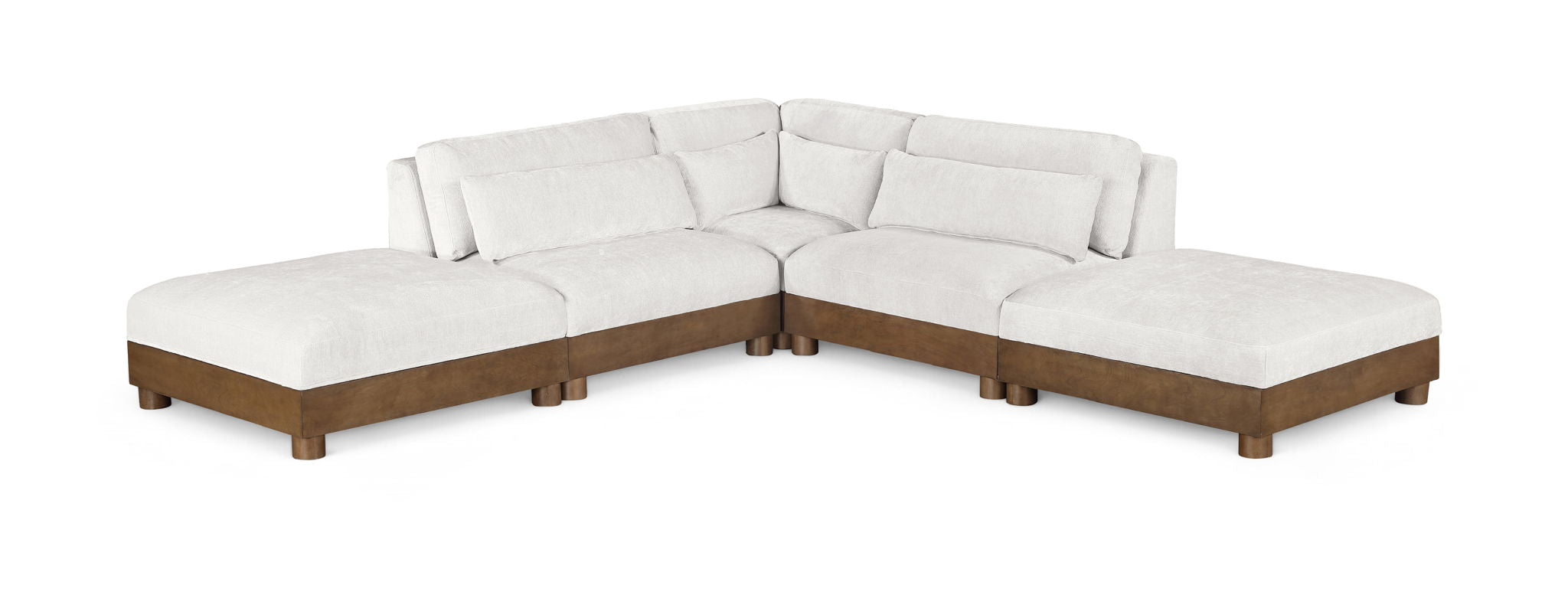 Turin - Chenille Fabric Upholstered Modular Sectional - Cream