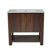 Modern Bathroom Vanity With Rectangle Ceramic Sink, Soft Closing Doors
