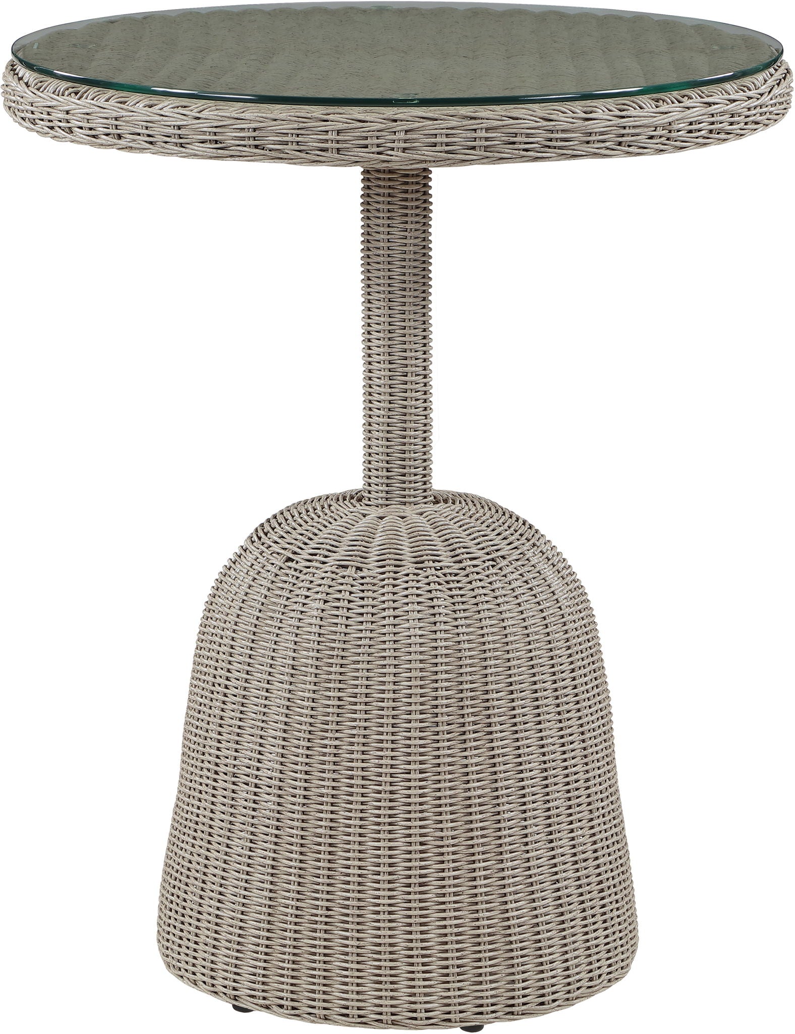 Seacrest - Tempered Glass Top And Wicker Outdoor Patio Counter Height Table