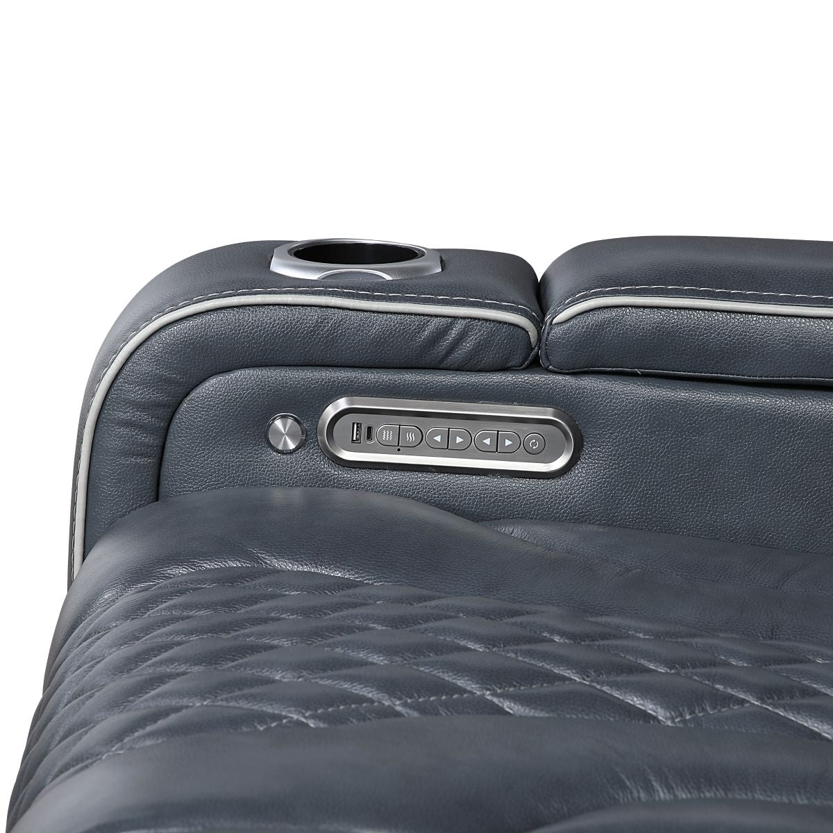 Apex - Power Reclining Chair With Power Headrest, Storage Arms With Cup Holders, Air Massage And Heat, LED Lighting And Charging Ports