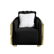 Accent Chair With Button Tufted Diamond Grid & 1 Pillow For Living Room