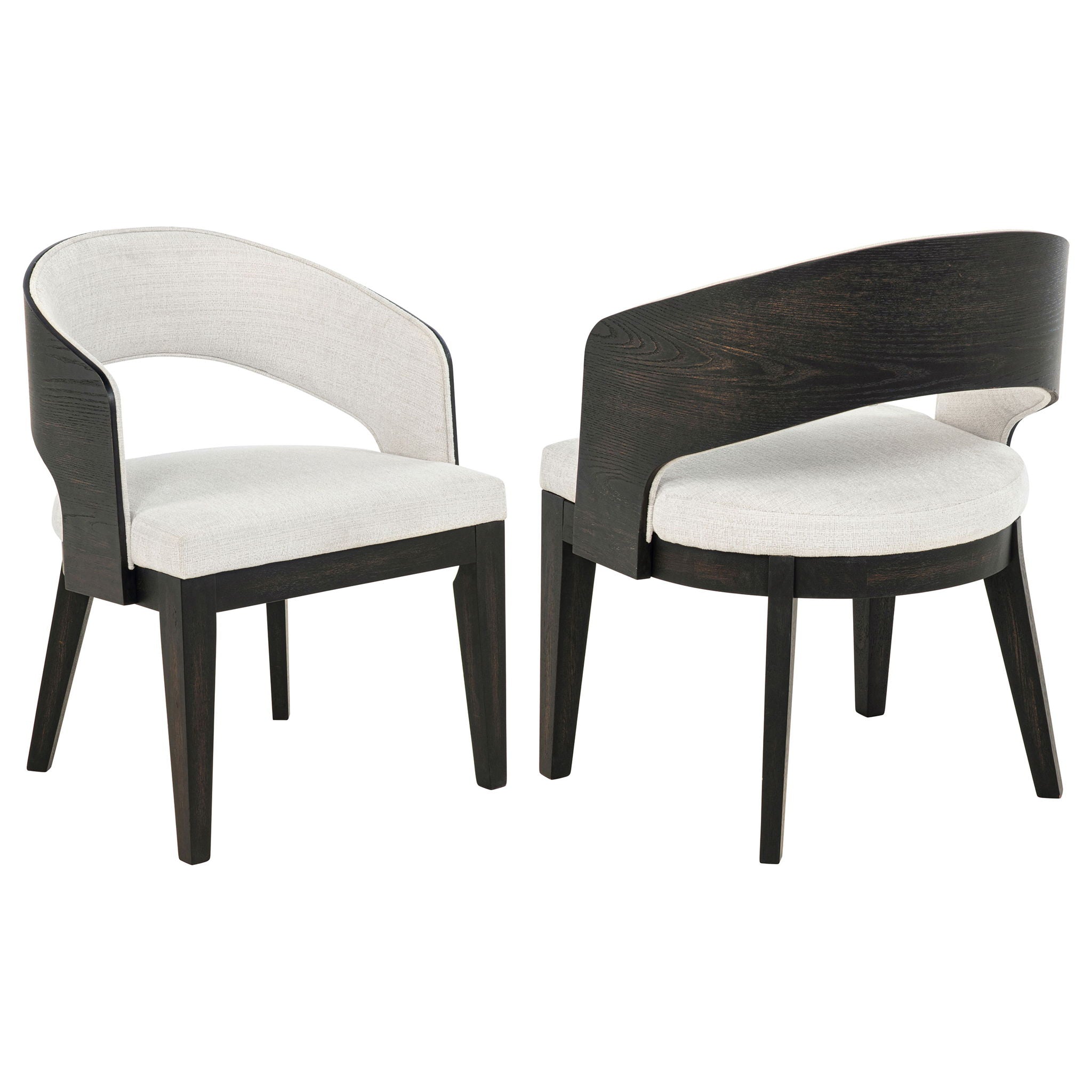Bangor - Upholstered Dining Arm Chair (Set of 2) - Black / Cream